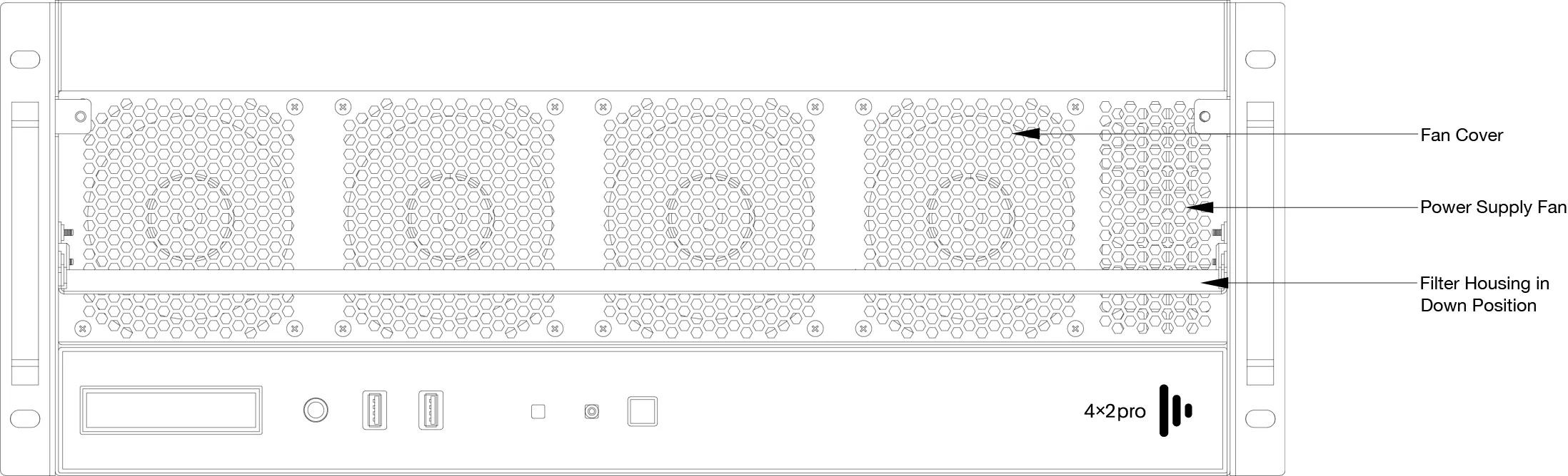 Front grill down view of 4x2