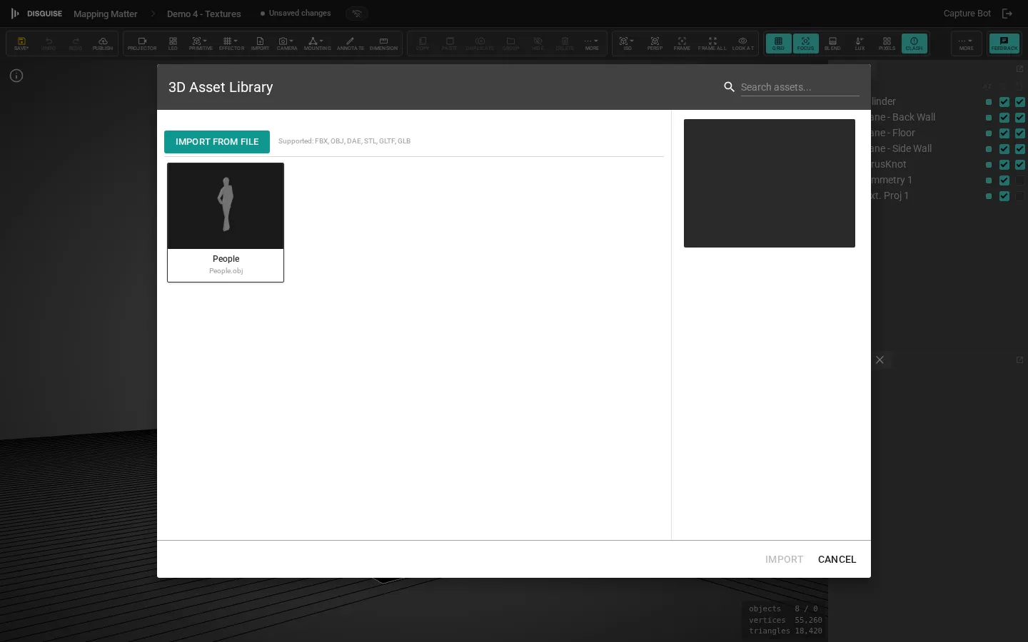 3D asset library