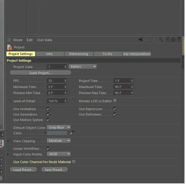 Export settings for C4D