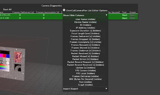 Camera diagnostics