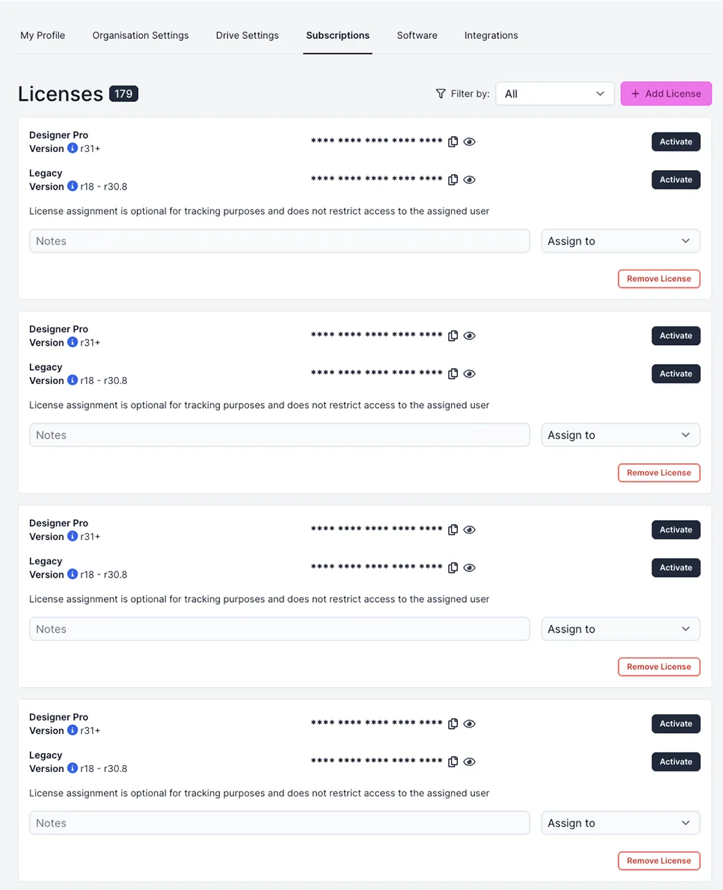 License page