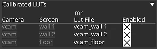 View the calibrated LUTS - toggle them on and off.