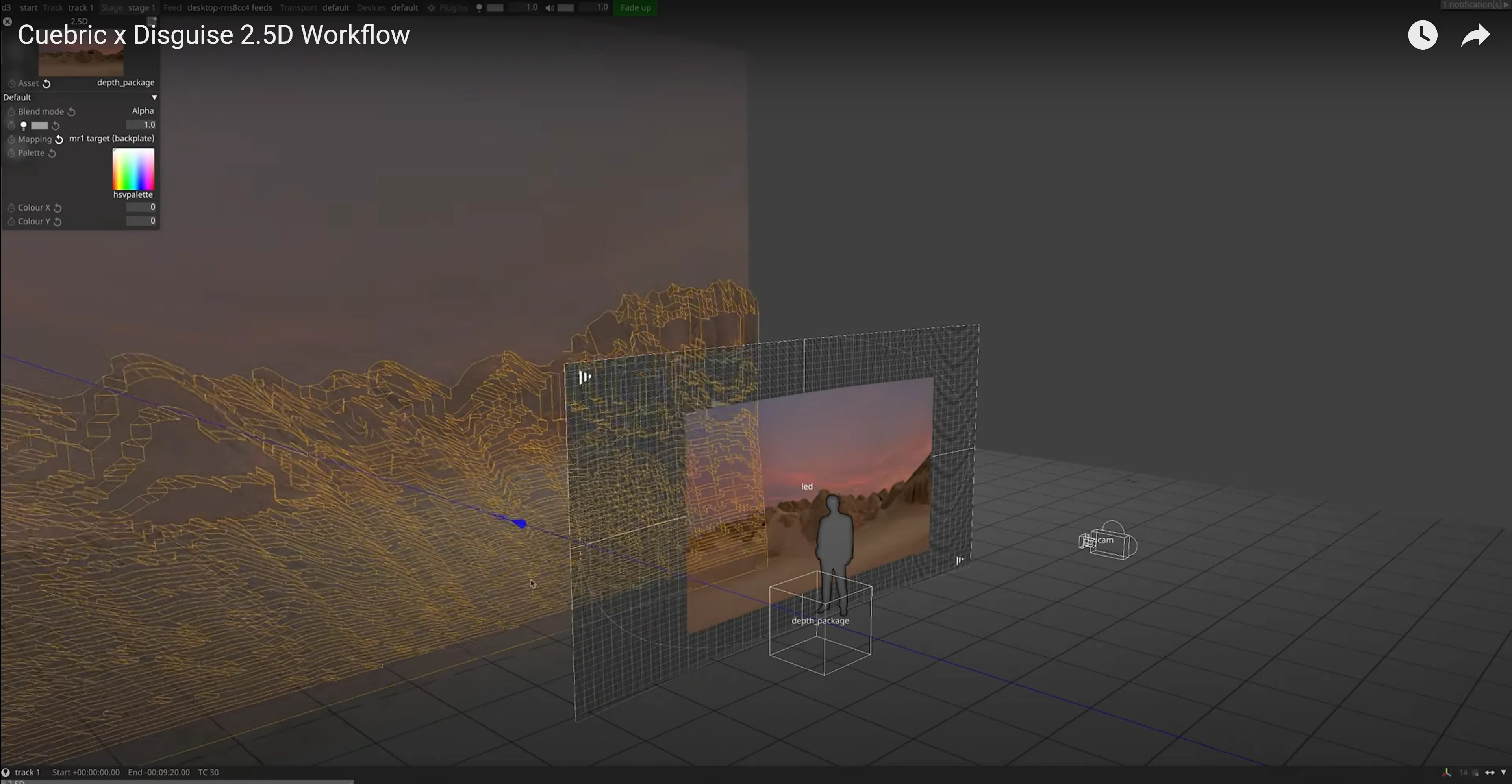 Cuebric 2p5D Workflow Video made by Disguise, hosted in YouTube