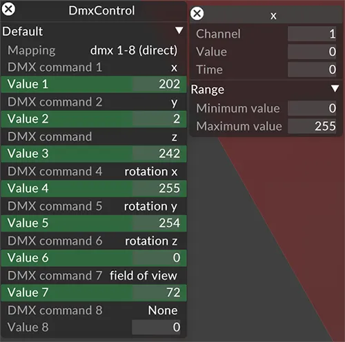 DMX Control commands