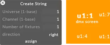 Interface showing how edit local DMX channels