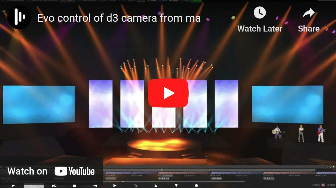 Evo control of d3 camera from ma