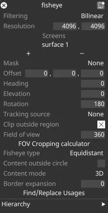 Fisheye mapping UI