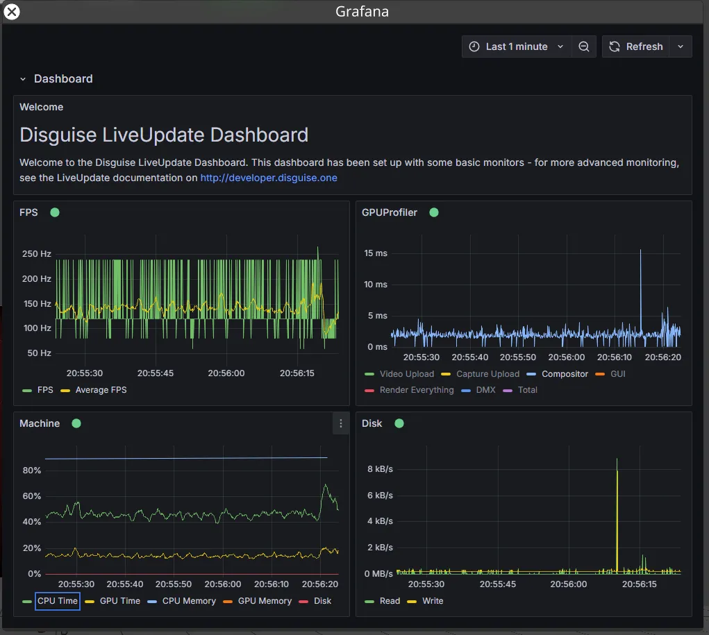 Grafana LiveUpdate Plugin Interface