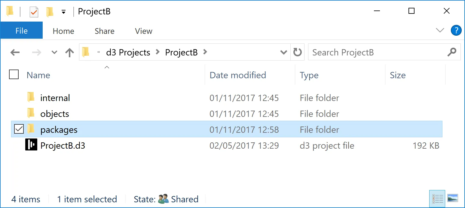 import packages folder