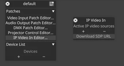 The IP video in editor window