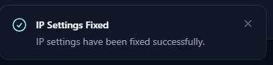 Fix IP Settings success