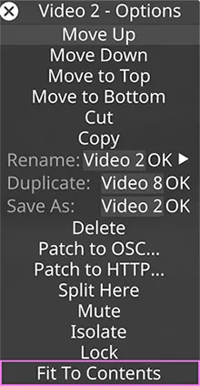 Context menu - Fit to Contents