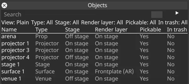 Object List in Plain view, a flat list