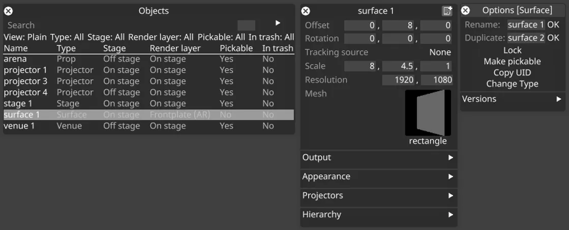 オブジェクトを Pickable にするオプション
