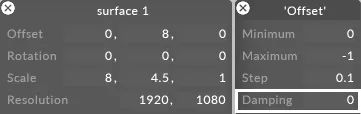 Object damping value