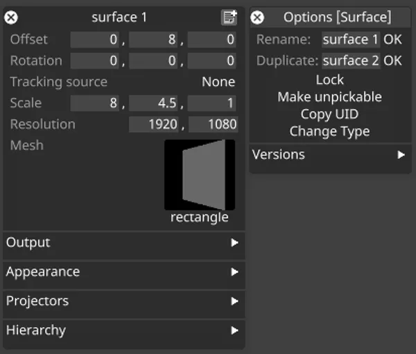 Object options
