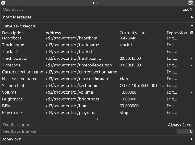 Default output messages