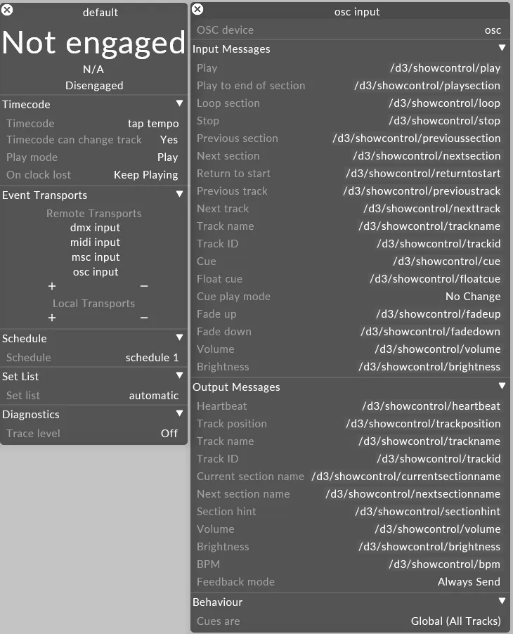 Configure OSC Control