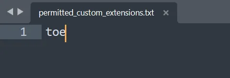 Permitted Custom Extensions Example