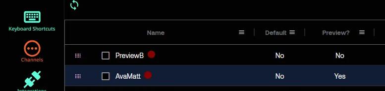Pixel Streaming preview channel setting