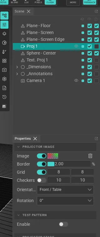 Projector image panel