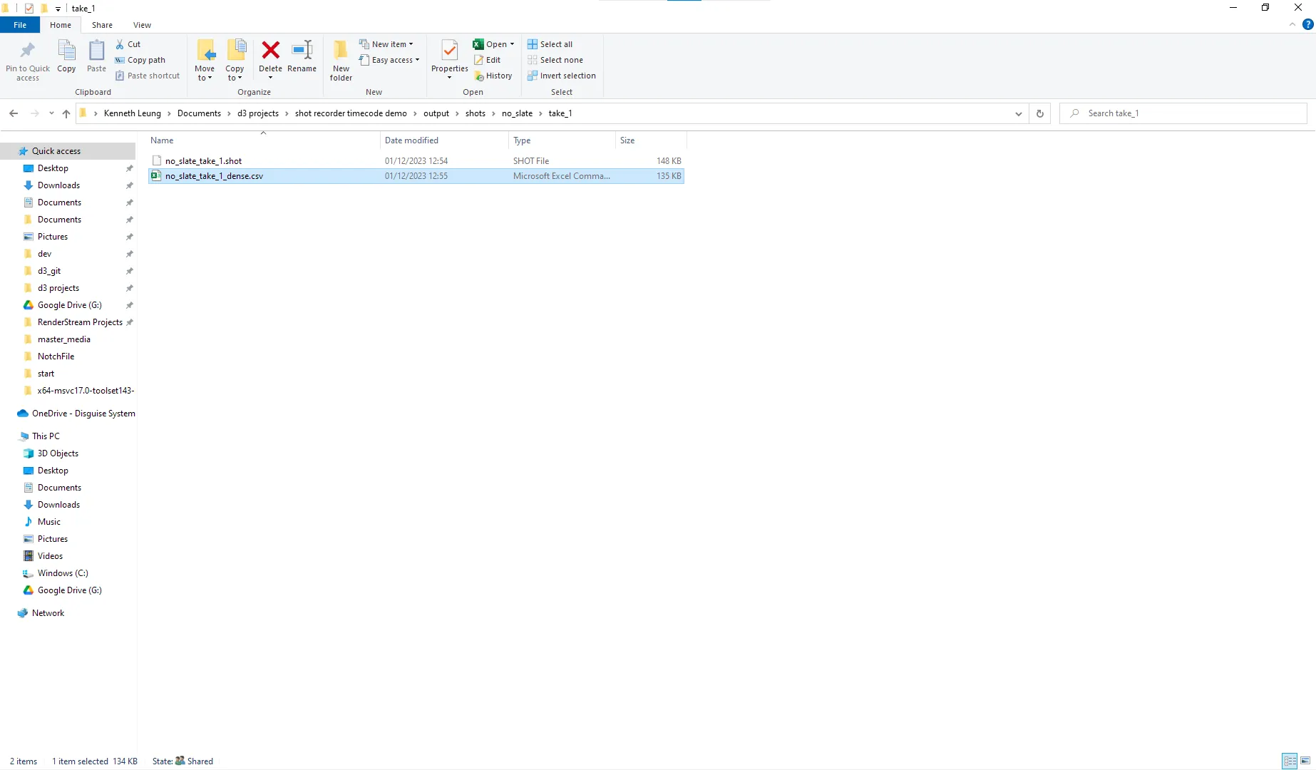 CSV file location