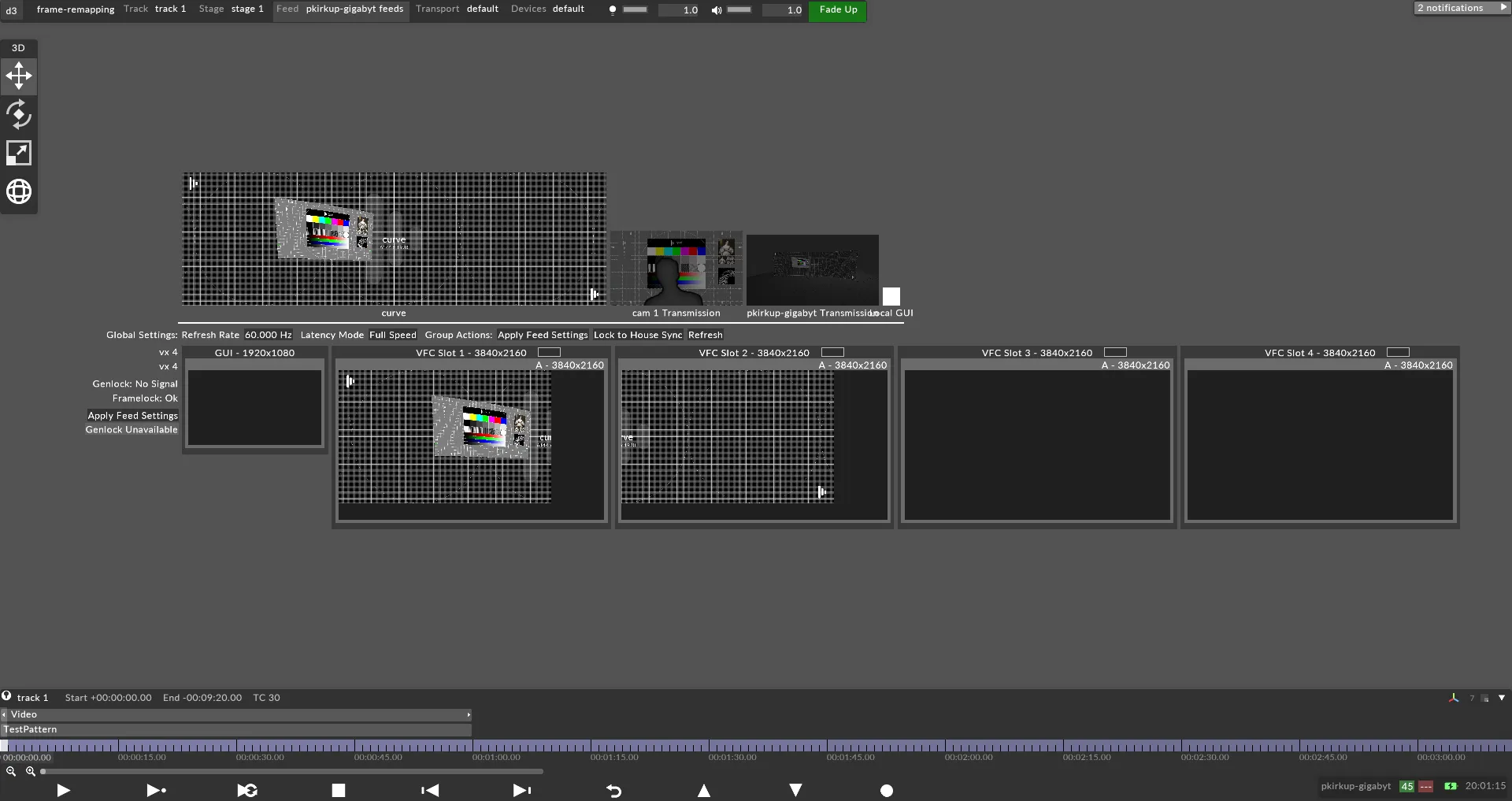 Multi Frame LED Processor mapping