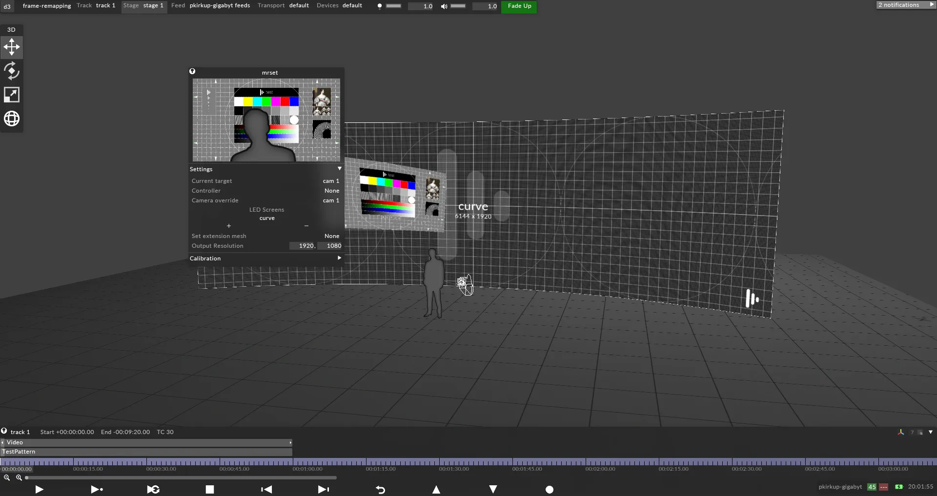 Multi Frame LED Processor mapping