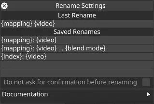 Rename Settings