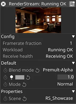 RenderStream panel