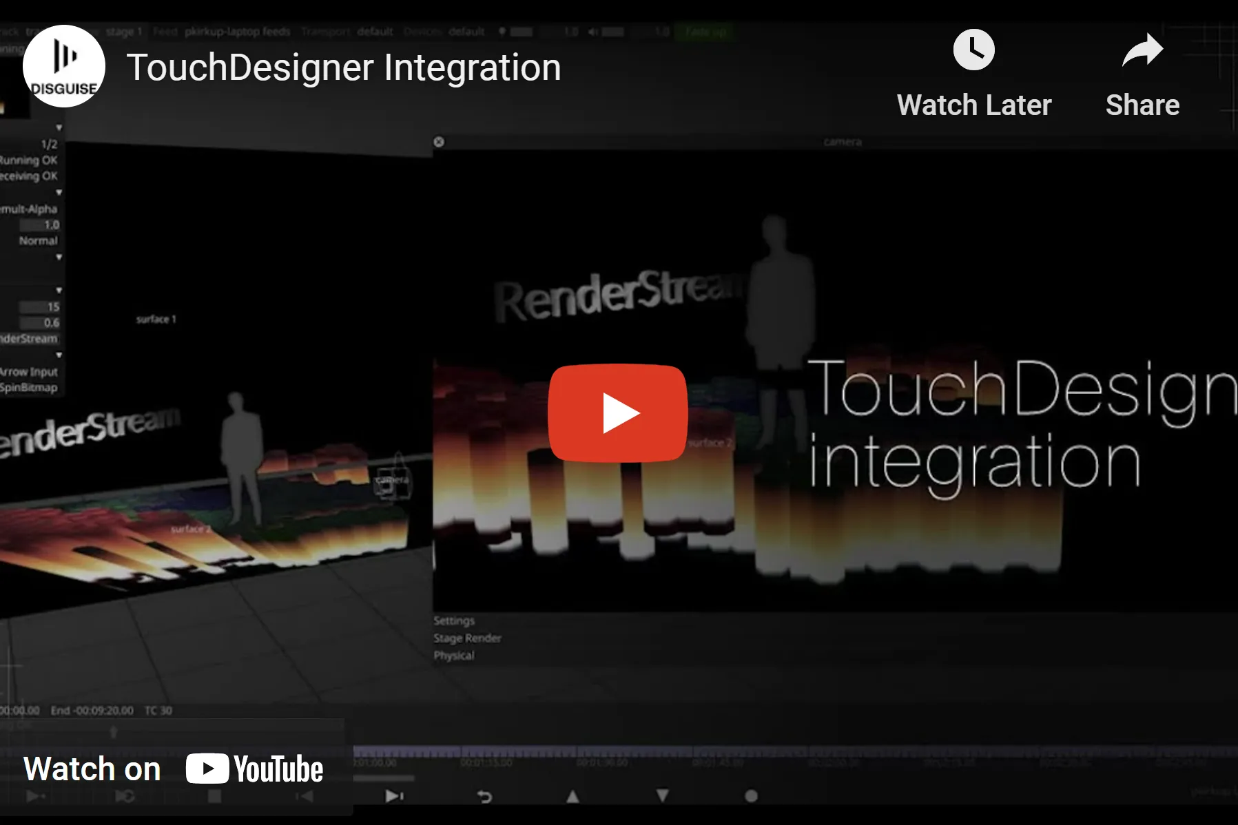 Renderstream - TouchDesigner Integration video, hosted on YouTube