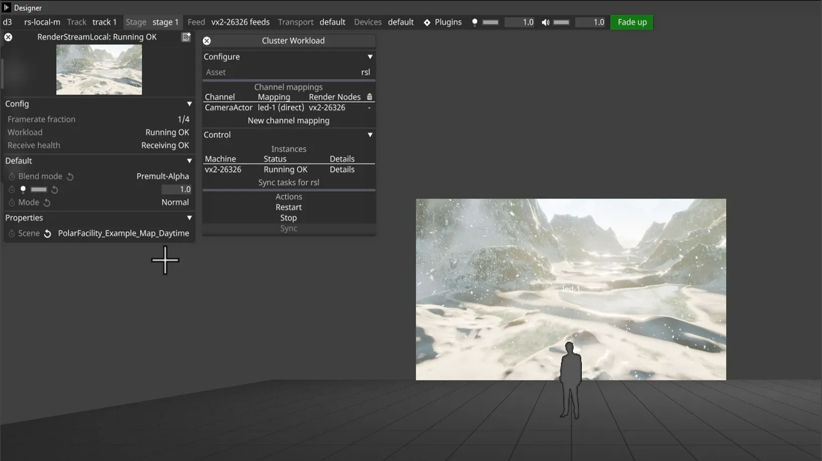 RenderStream Local layer with Unreal Engine on a VX 2