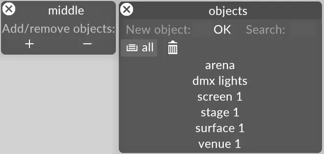 Add / Remove Screens or objects