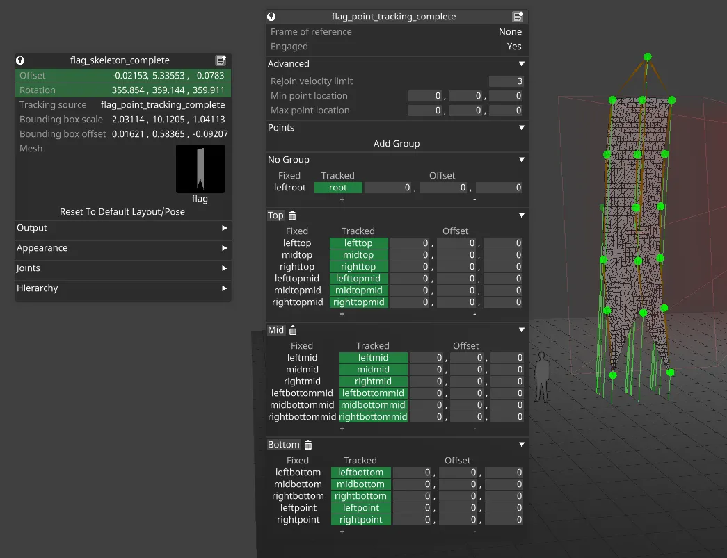 Skeletal point tracking source