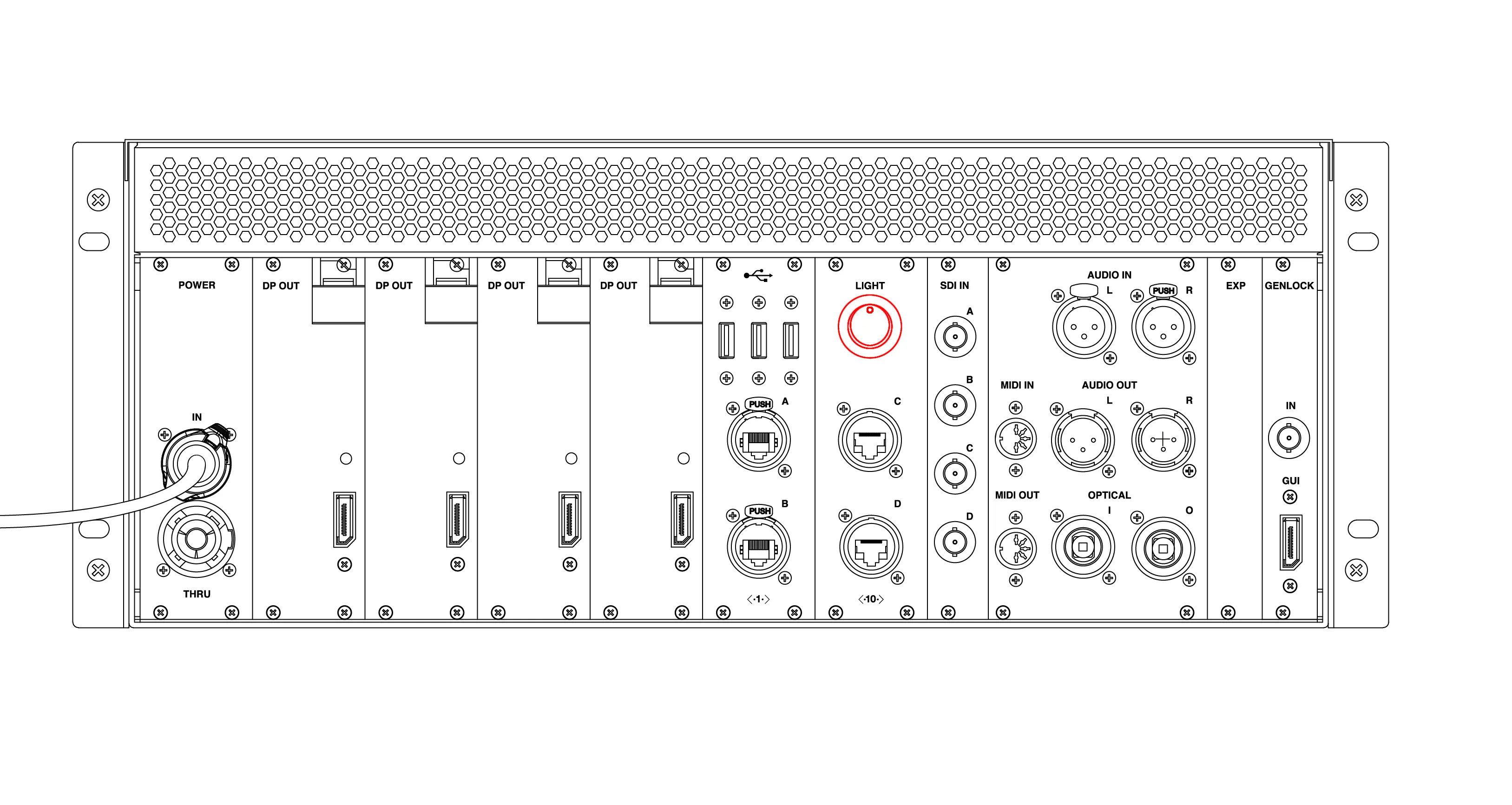 Location of light switch on rear of a 2x4pro