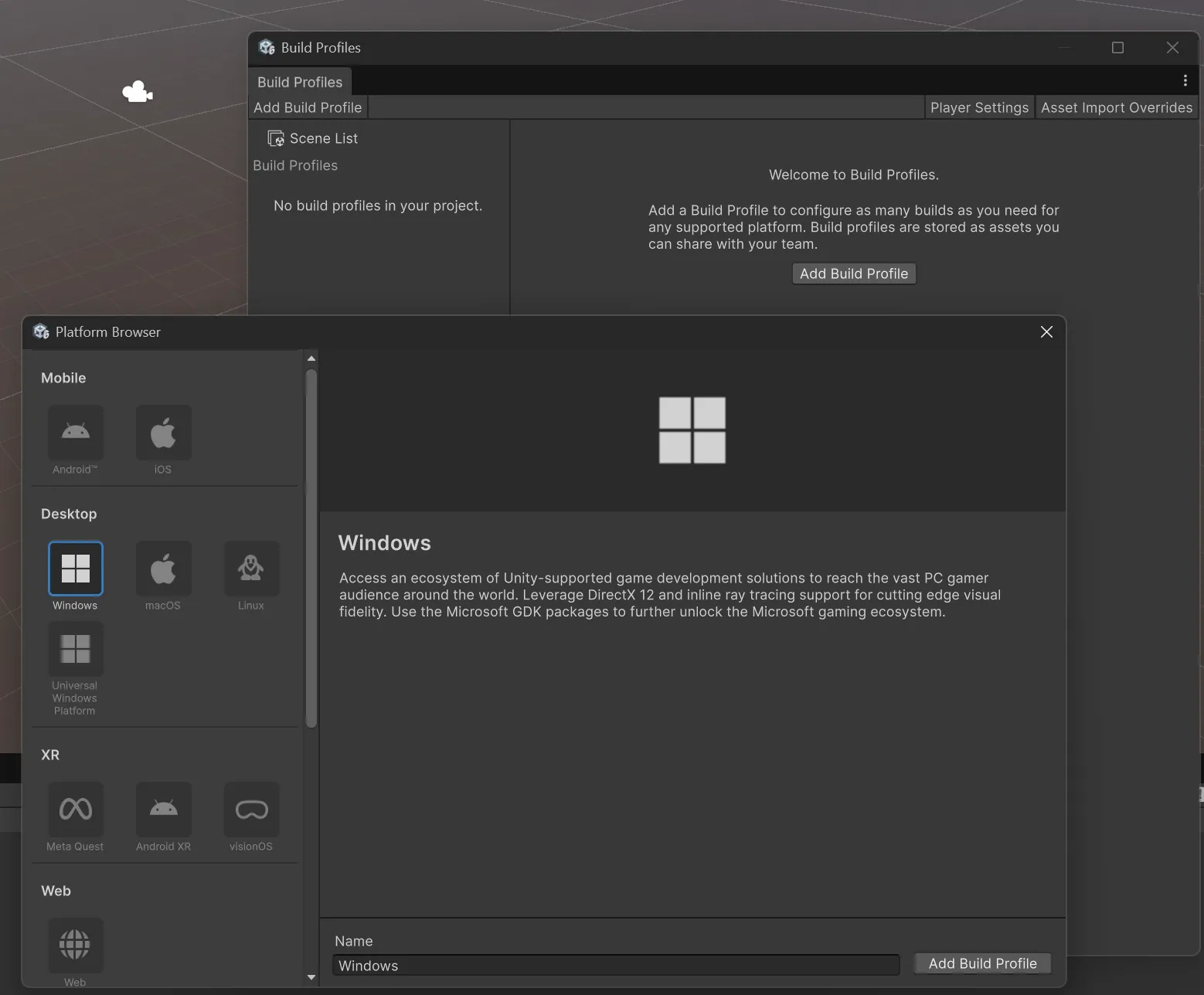Unity Build Profiles