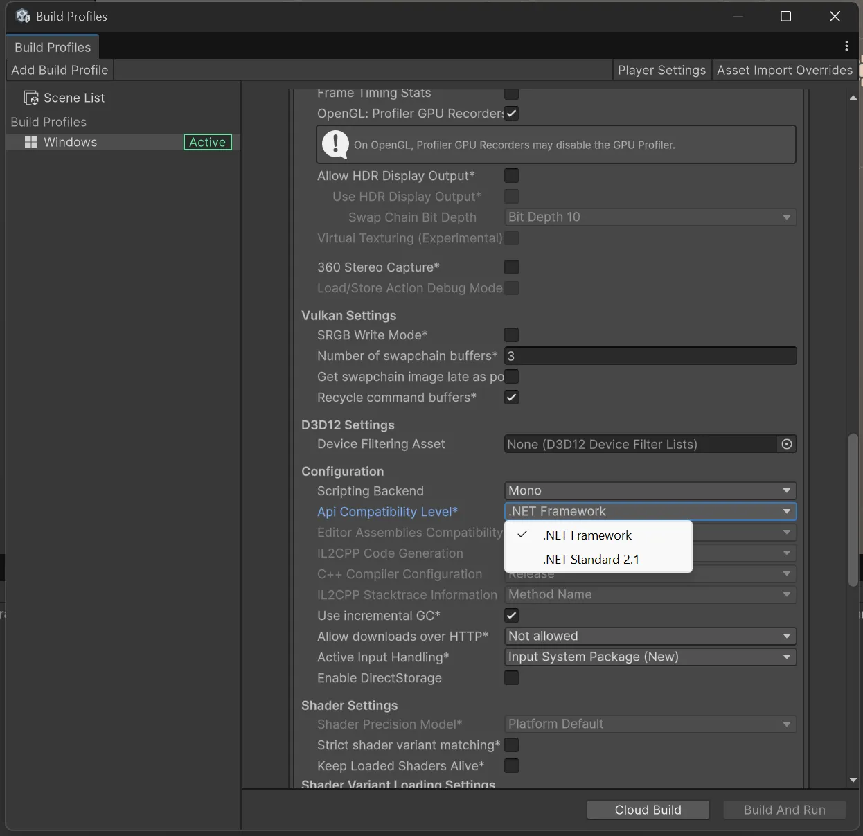 API Compatibility Level