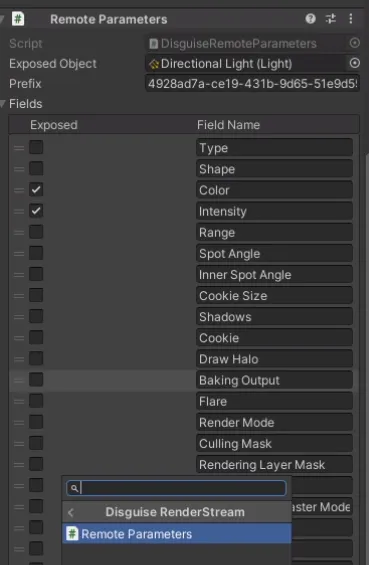 Unity scene parameter