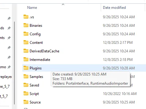 Unreal plugin folder