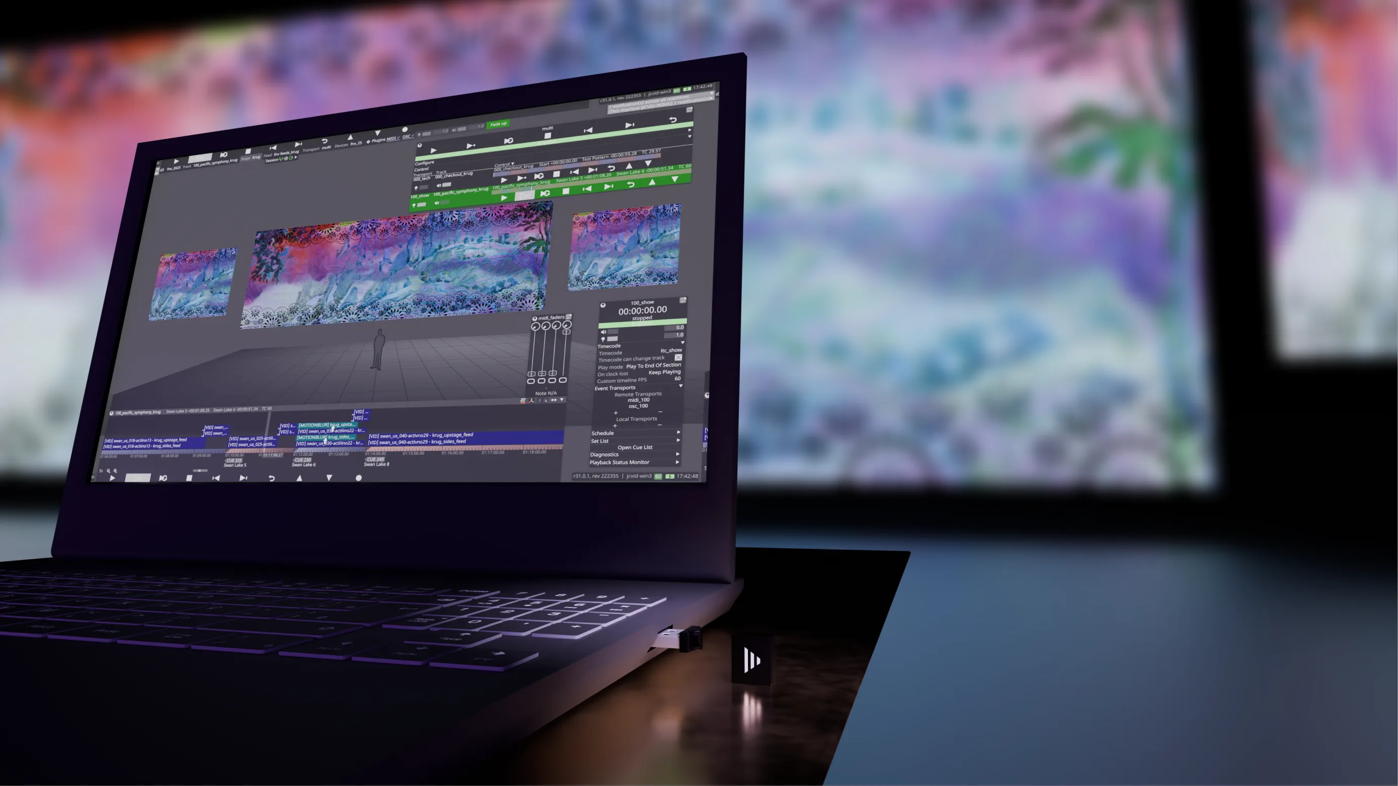 Designerを起動しているノートパソコンにX1 USBライセンスキーを挿入