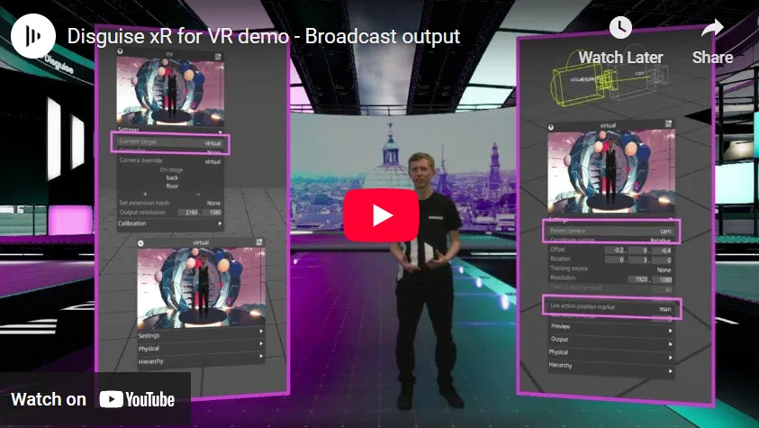 xR for VR demo - Broadcast output, hosted in YouTube